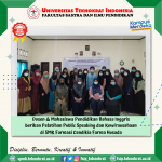 Dosen dan Mahasiswa Pendidikan Bahasa Inggris Beri Pelatihan Public Speaking dan Kewirausahaan di SMK Farmasi Cendikia Farma Husada